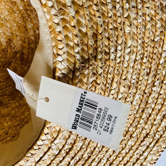 WORLD MARKET Women's Wide Brim Straw Hat NWT - Picture 2 of 6